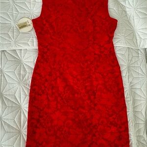 Héloïse de Sy Red Lace Sleeveless Dress (NWT)